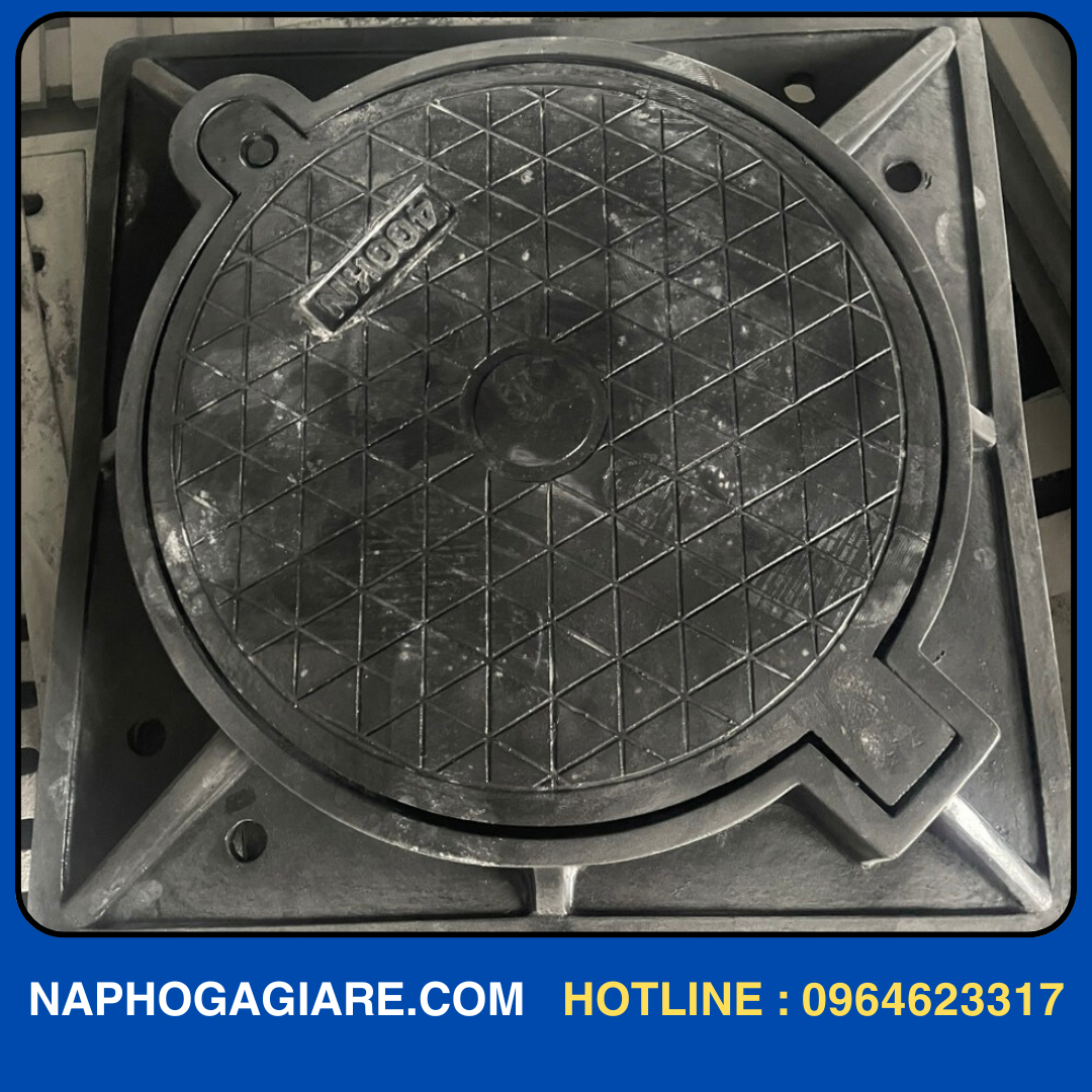 Nắp hố ga composite vuông khung âm